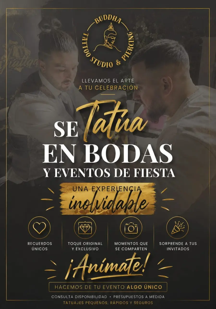 Cartel de Buddha Tattoo para bodas y eventos de fiesta